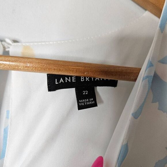 Lane Bryant Light Blue Floral Chiffon Like Lightweight‎ Maxi Dress sz 22 - Picture 4 of 6